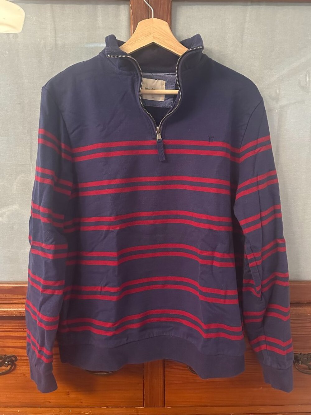 Woolovers Organic Cotton 3/4 Zip Sweatshirt